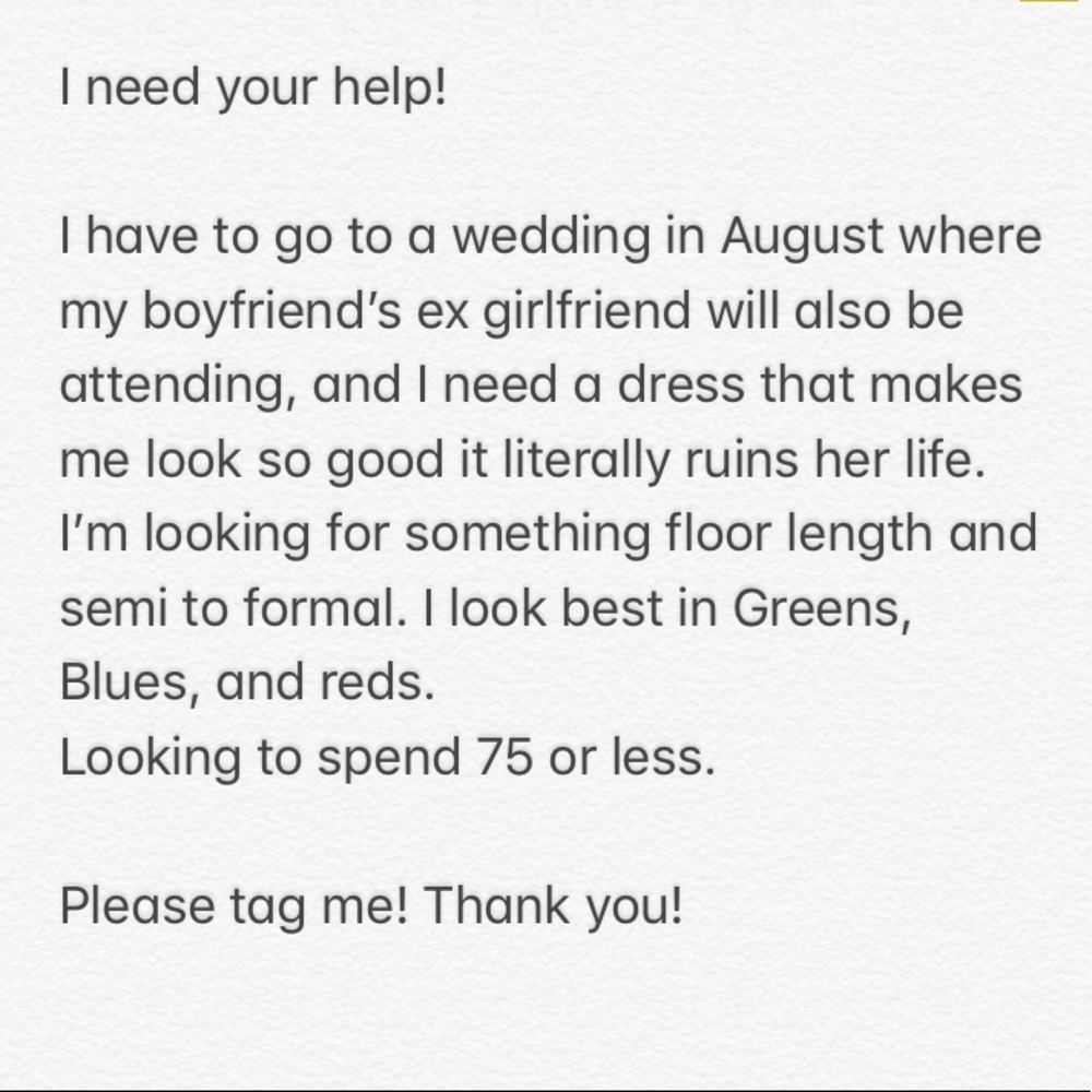 I NEED A DRESS